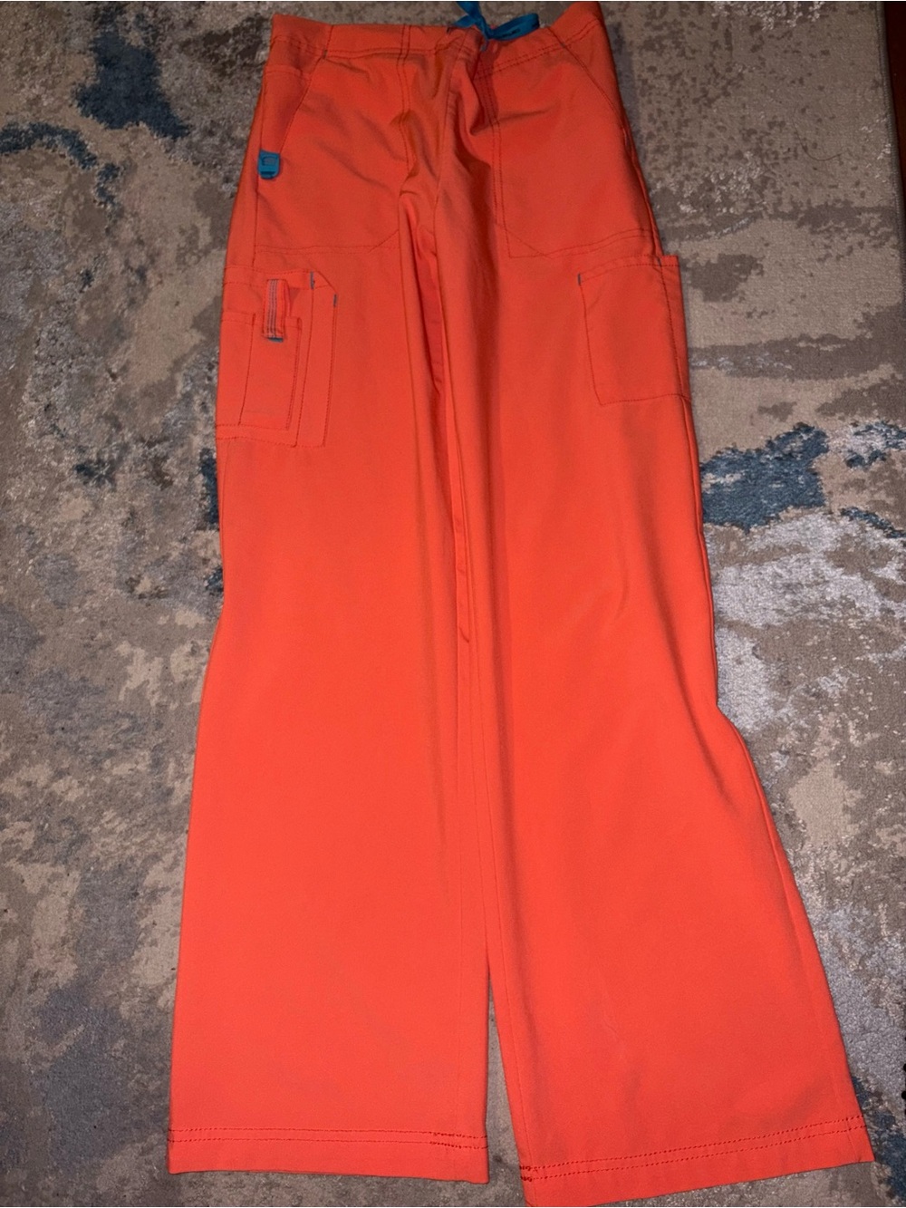 Carhartt Bright Orange Work Pants with Utility Stitching